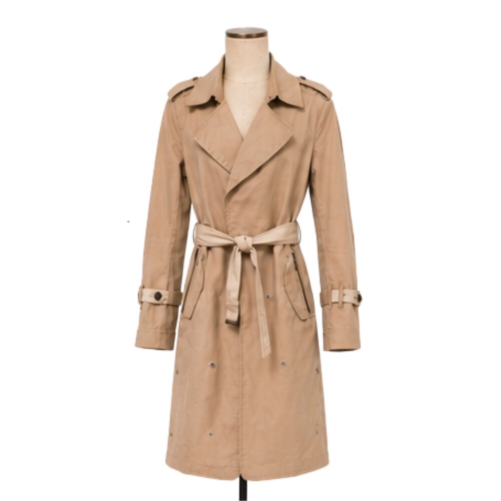 Mackage Beige Belted Trench Coat Double Breasted Size 36